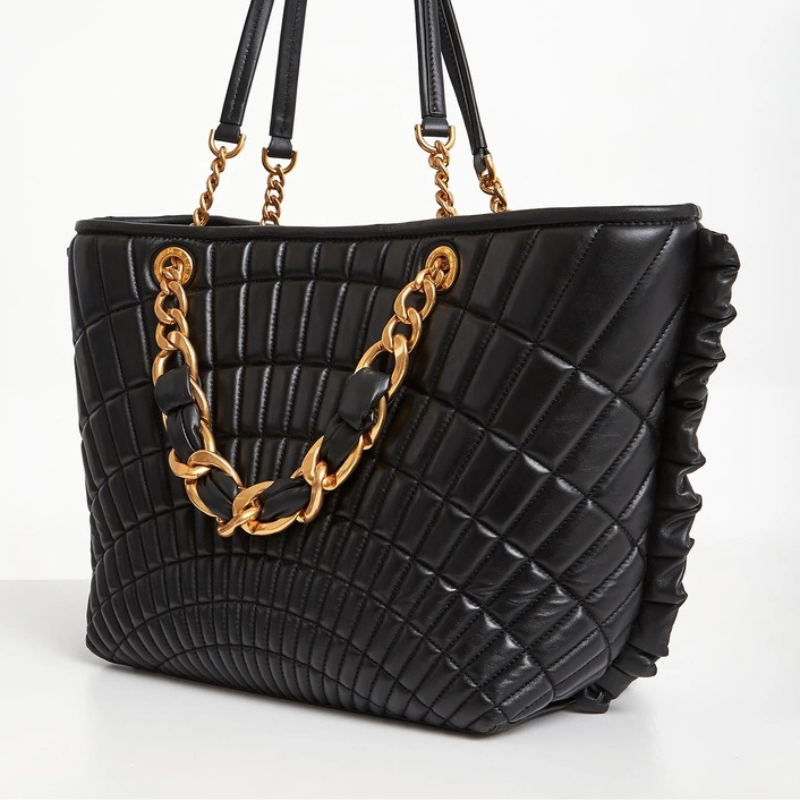 Inspired Quilted Black Tote – Luxury Chain Shoulder Bag