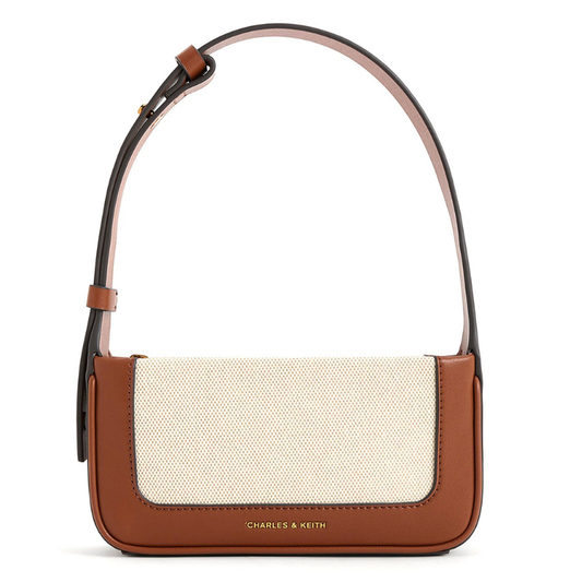 Charles & Keith Canvas Baguette Bag